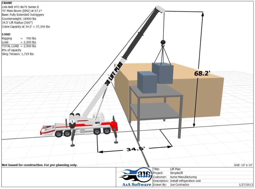 mobile crane lift plan