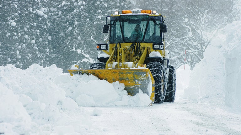 machinery in winter weather