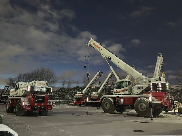 Triad Machinery Cranes in Snow